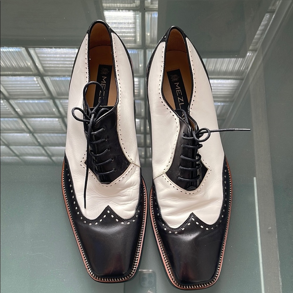 Mezlan Black and White Men's Dress Shoes